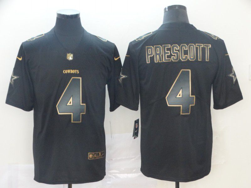Men Dallas cowboys #4 Prescott Nike Vapor Limited Black Golden NFL Jerseys->philadelphia eagles->NFL Jersey